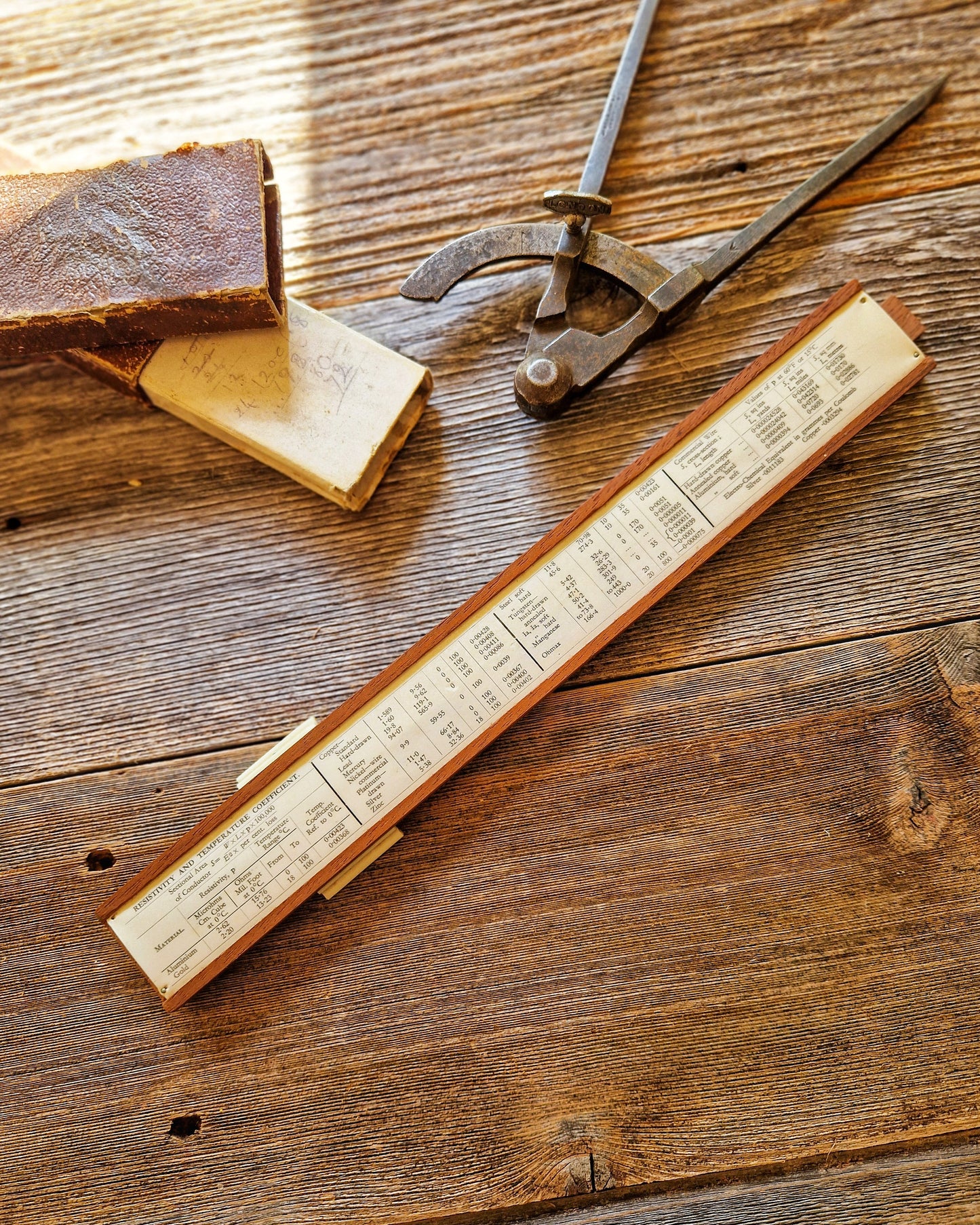 1950s Electrical Slide Rule in Original Box by Unique Slide Rule Company | British-Made Vintage Engineering Tool