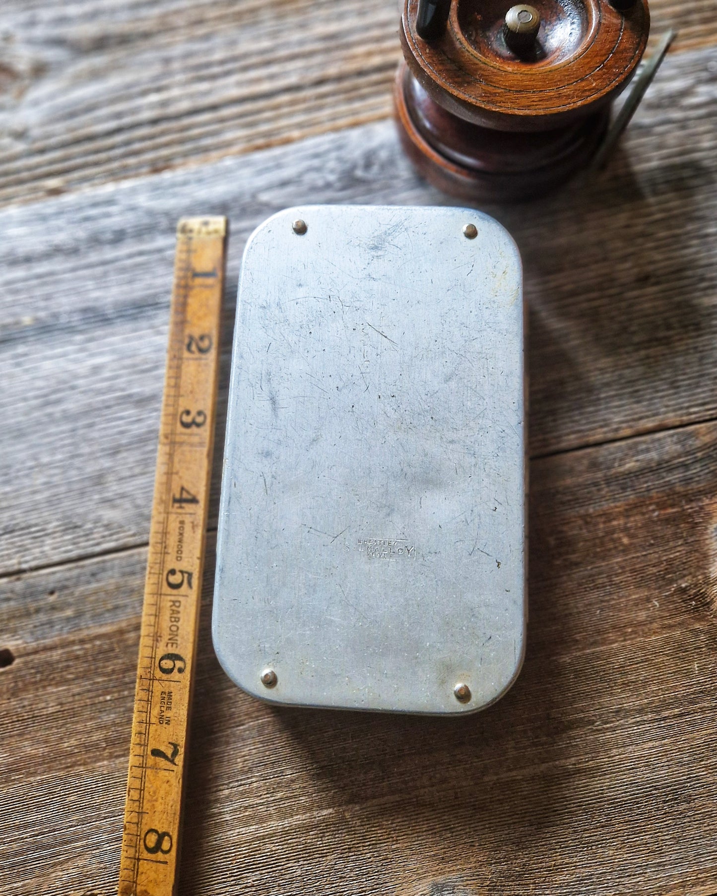 Large Wheatley Fly Box with 70+ Trout & Salmon Flies | Vintage Mid-Century Silmalloy Clip Case
