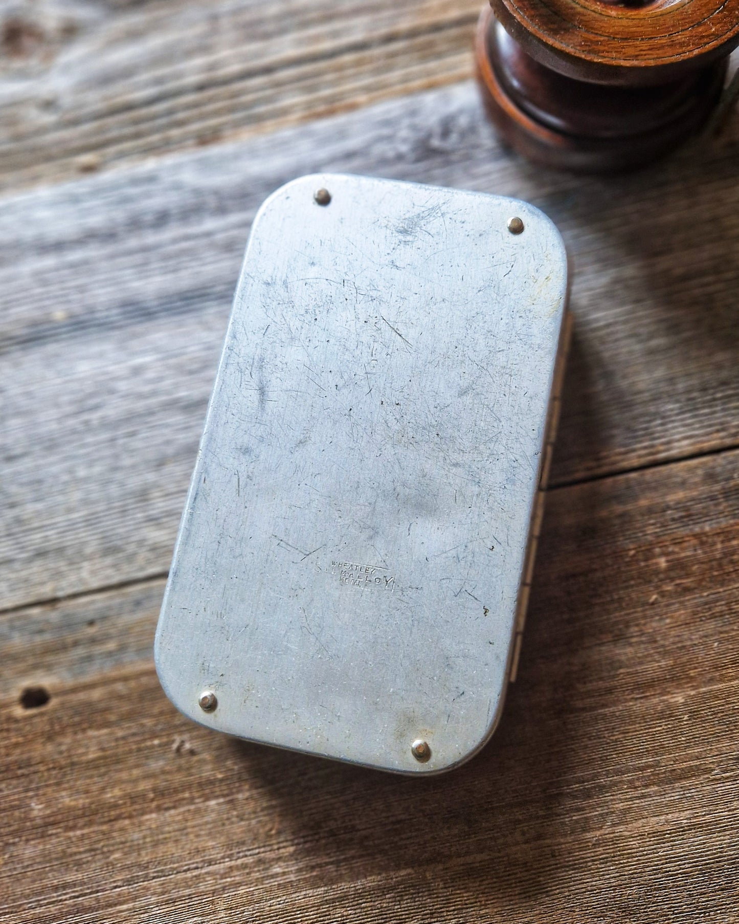Large Wheatley Fly Box with 70+ Trout & Salmon Flies | Vintage Mid-Century Silmalloy Clip Case