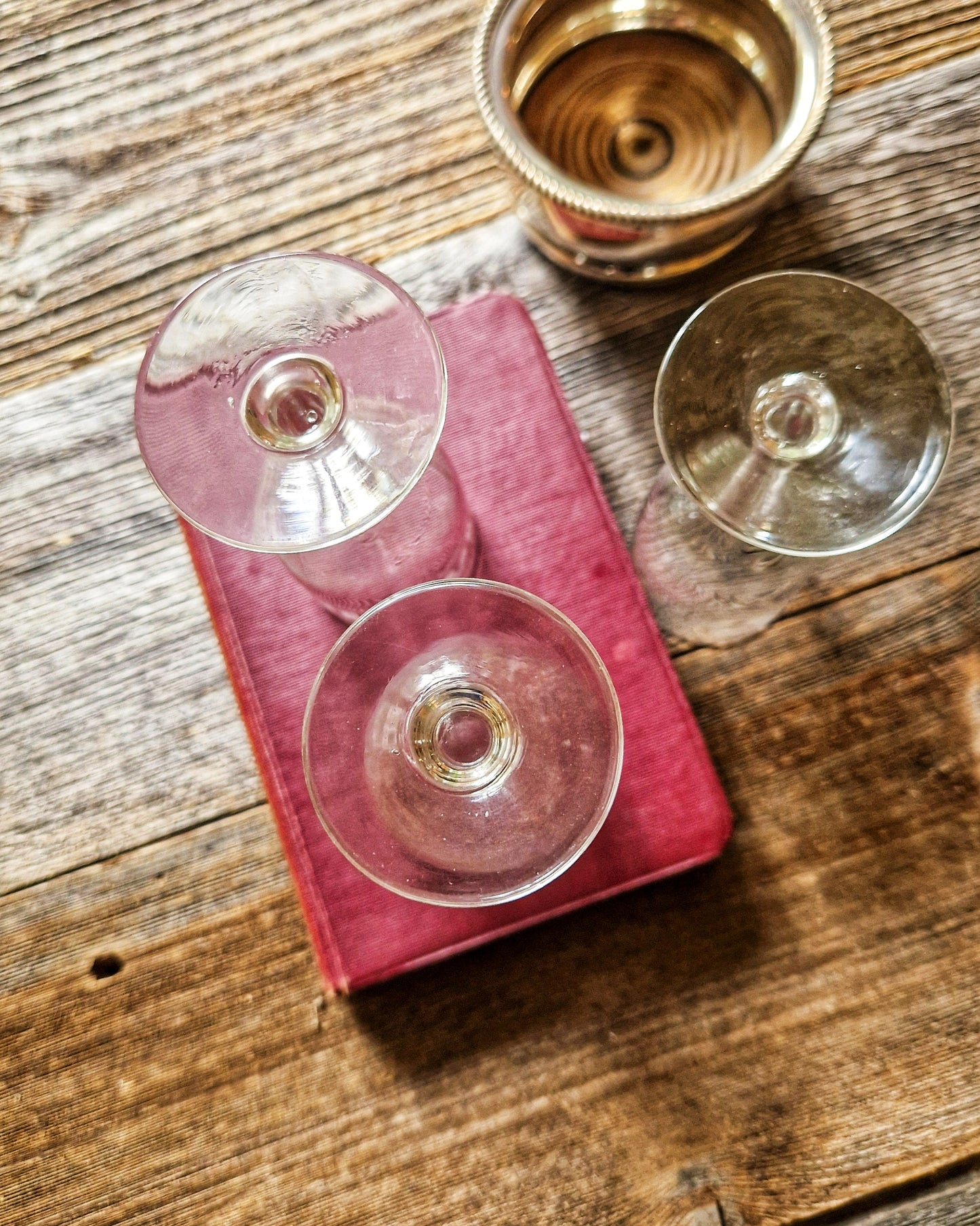 Trio of Edwardian Port Glasses c.1900–1915 | Greek Key Etched Design, English Antique Barware