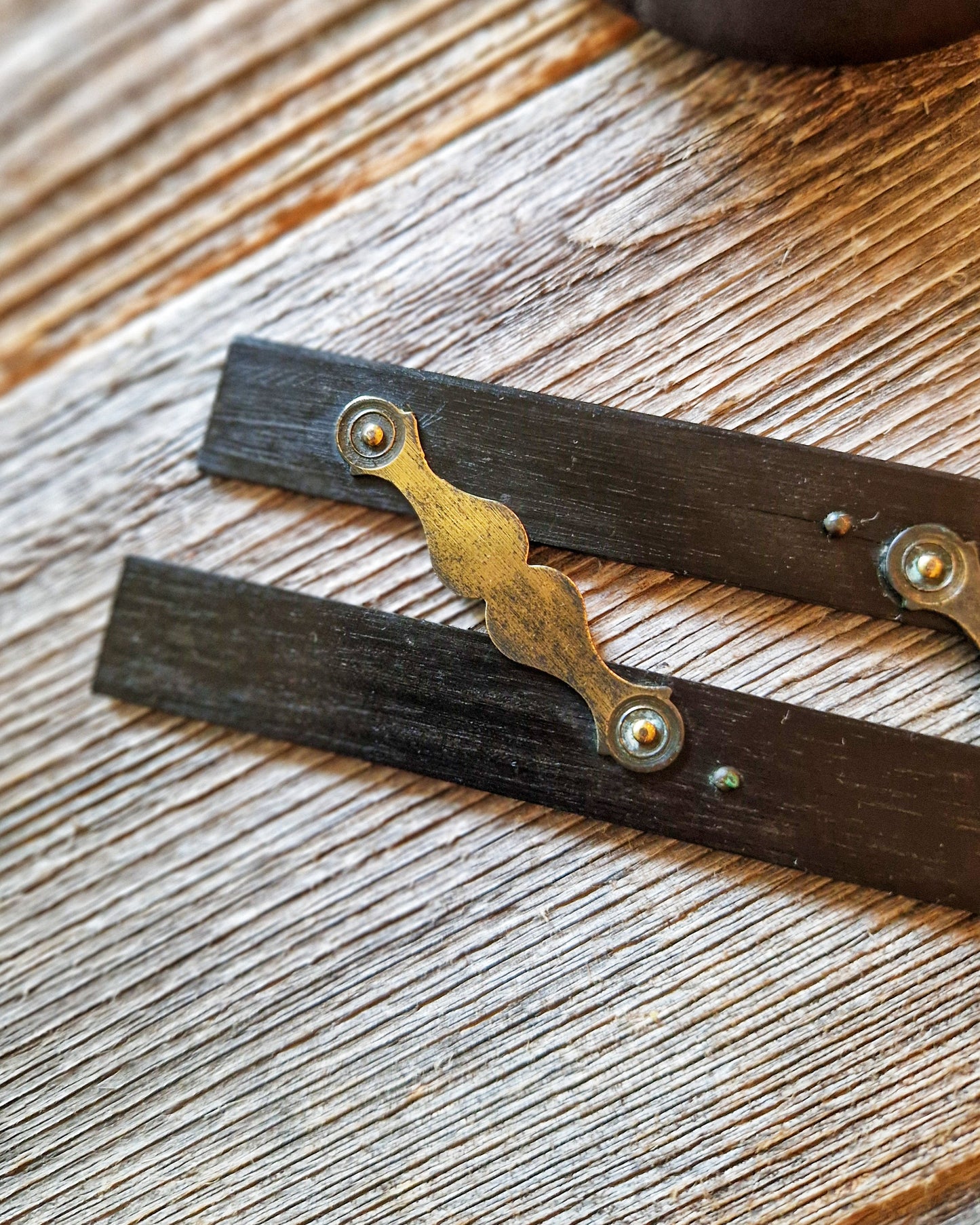 Antique 6-Inch Parallel Rule in Ebony & Brass c. 1880–1900 | English Drafting Instrument
