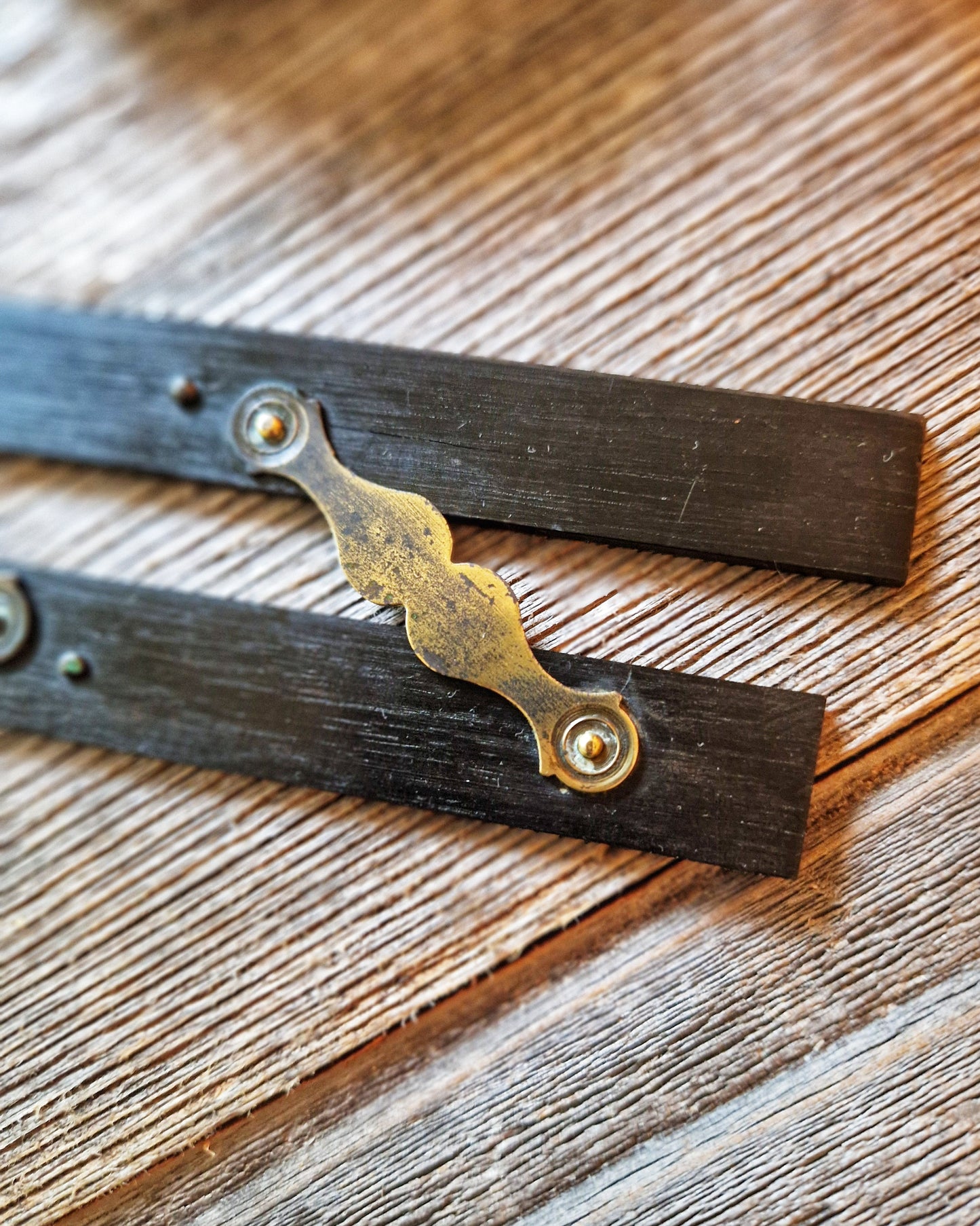 Antique 6-Inch Parallel Rule in Ebony & Brass c. 1880–1900 | English Drafting Instrument