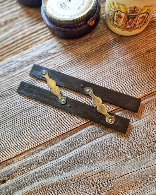 Antique 6-Inch Parallel Rule in Ebony & Brass c. 1880–1900 | English Drafting Instrument