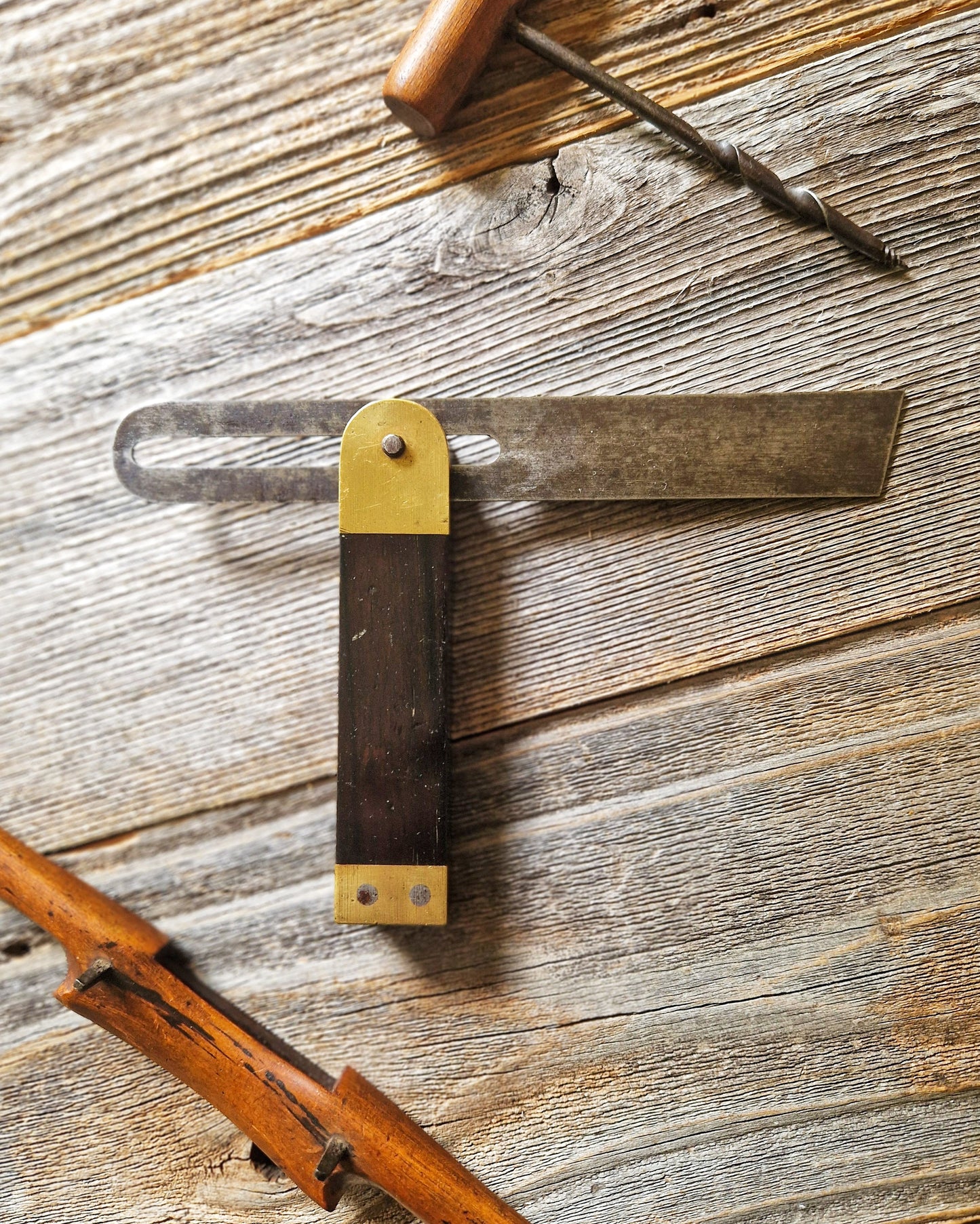 Antique Marples Sliding T-Bevel No. 2220 in Rosewood & Brass c. 1910–1930 | English Woodworking Tool