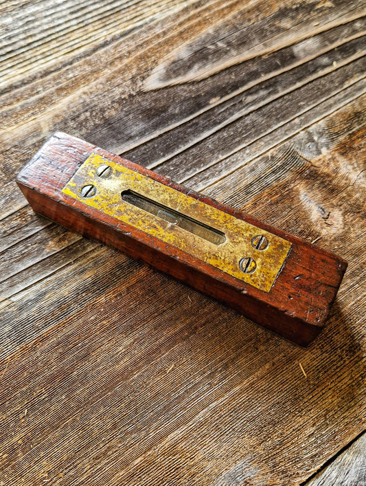 1897 British Wood & Brass Spirit Level