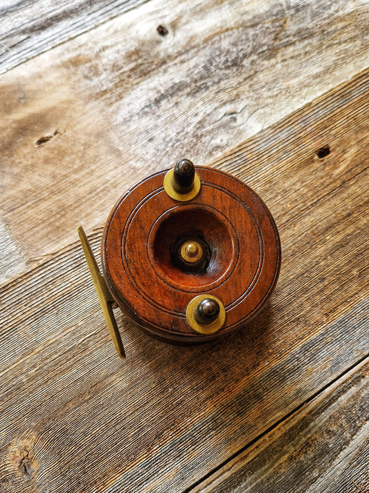 Nottingham Wood & Brass Fishing Reel