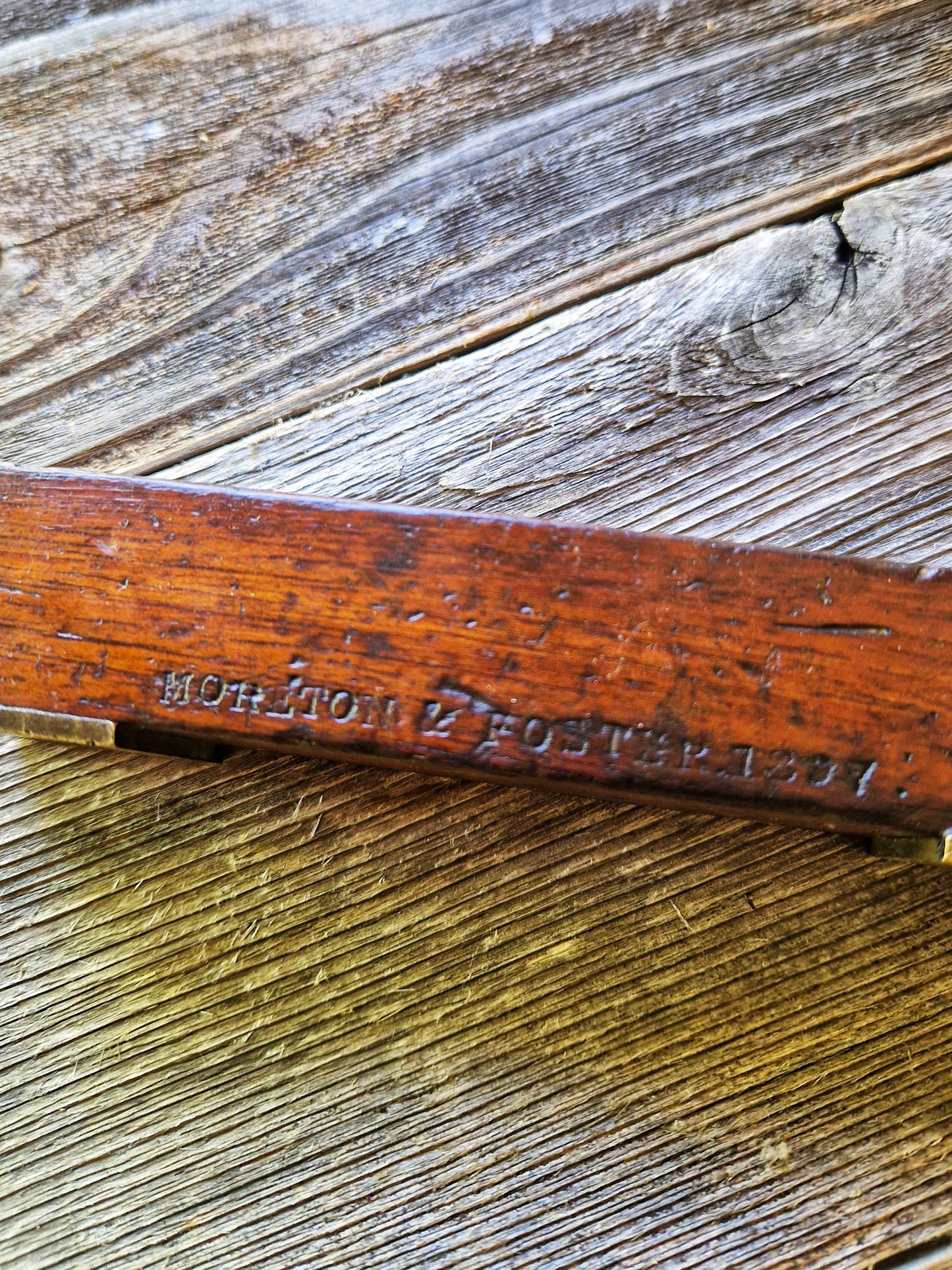 1897 British Wood & Brass Spirit Level