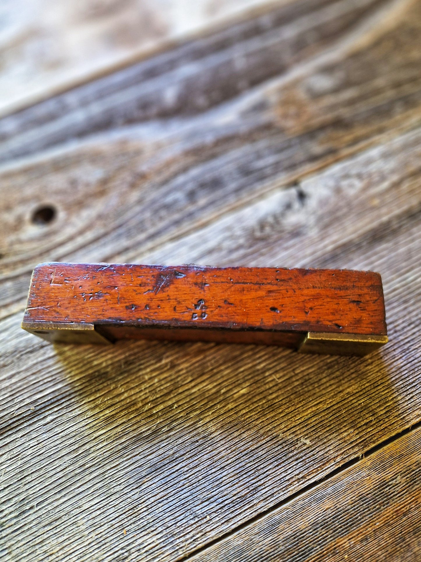 1897 British Wood & Brass Spirit Level