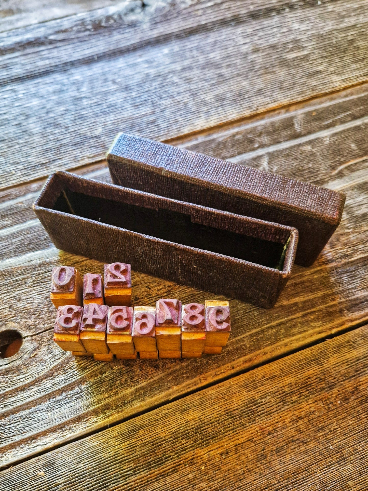 Charming Vintage English Boxed Rubber Stamp Set | Collectible Number Stamps