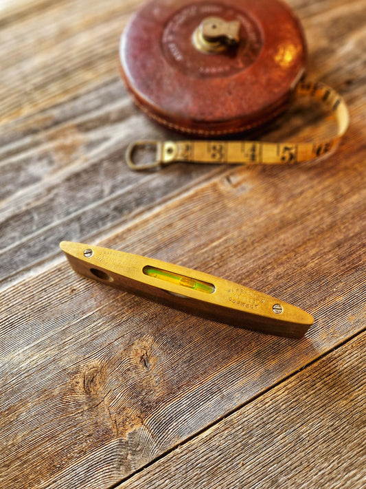 Superb 1950s Rabone Brass & Rosewood Spirit Level