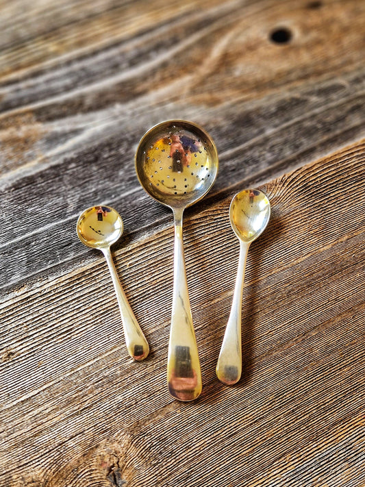 Set of 3 English Silver Plate Spoons, Early 1900s