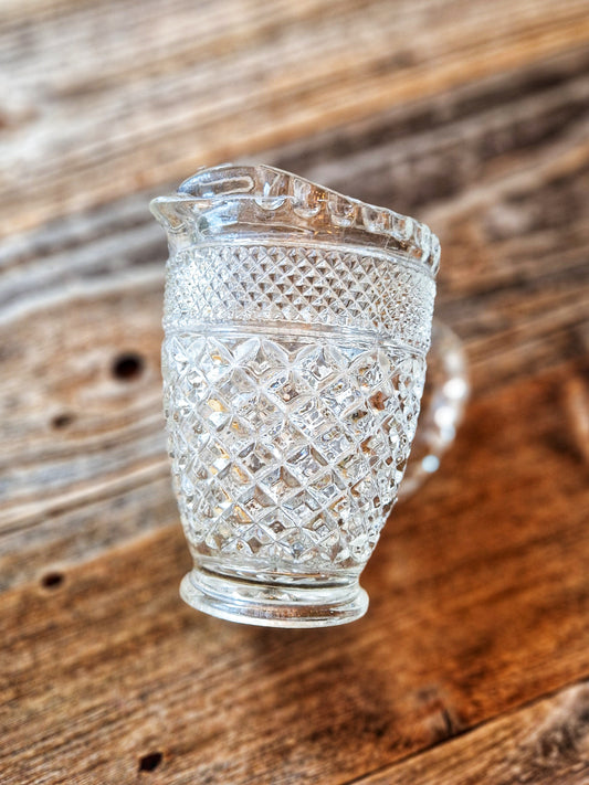 Attractive Mid-Century Pressed Glass Pitcher, Wexford Pattern | Collectible Glassware