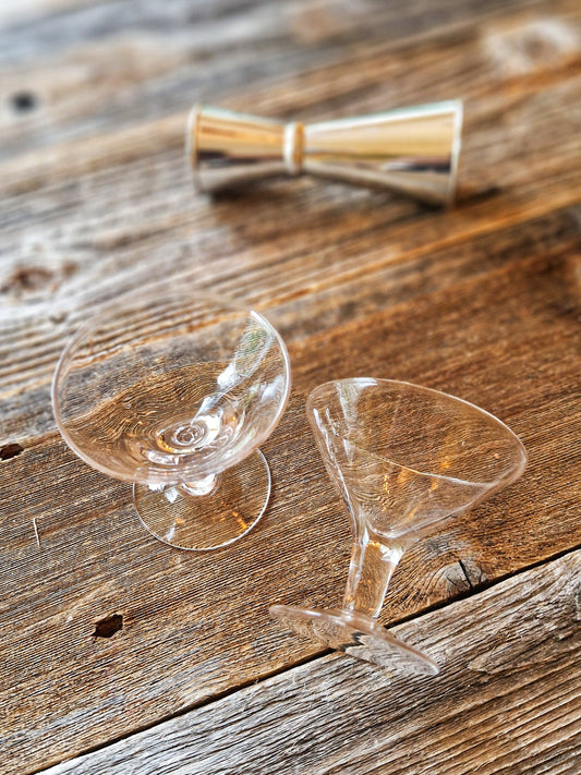 Elegant Vintage Mini Martini Glasses, Set of 2