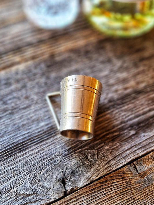 Deco-style Bonzer Silver-Plated 1/6 Gill Spirit Measure