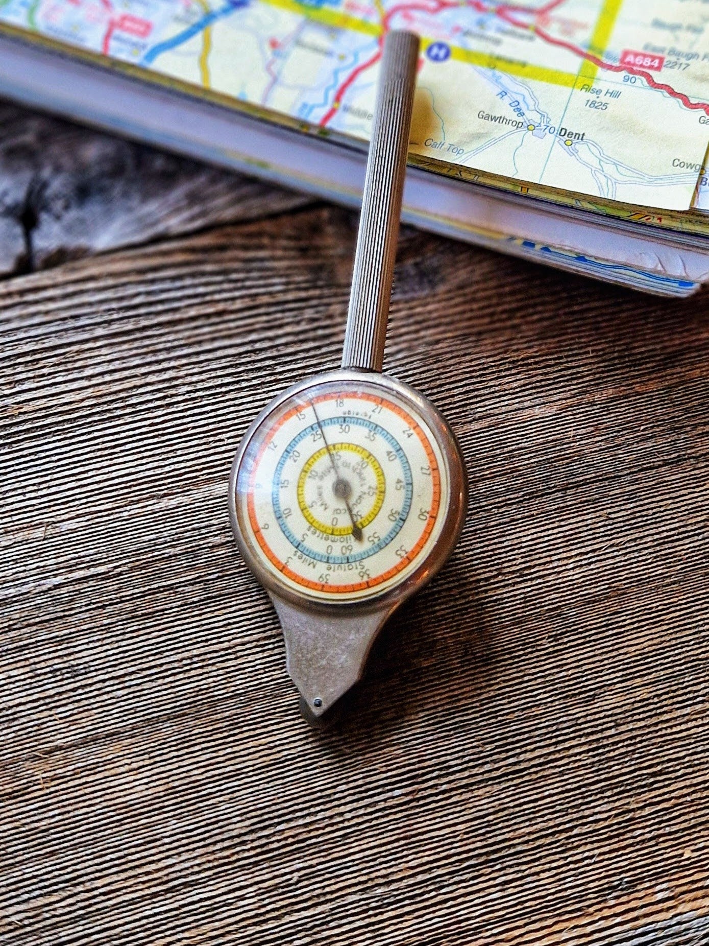 Retro 1960s German Pathfinder Opisometer (Map Measurer) & Compass