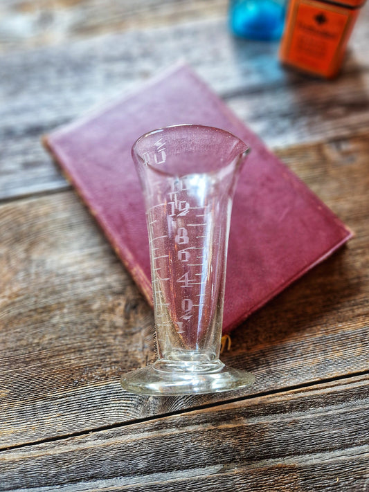 19th Century English Apothecary Glass Measuring Jug