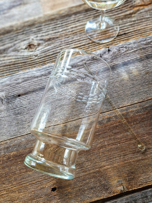 Groovy 1960s Martini Mixing Glass & Stirrer | Mid-Century Barware