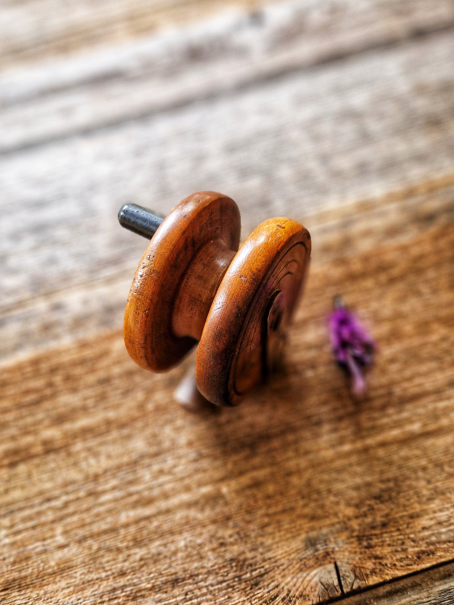 Handsome Milwards 2-1/2 inch Nottingham-Style Wood & Brass Fishing Reel