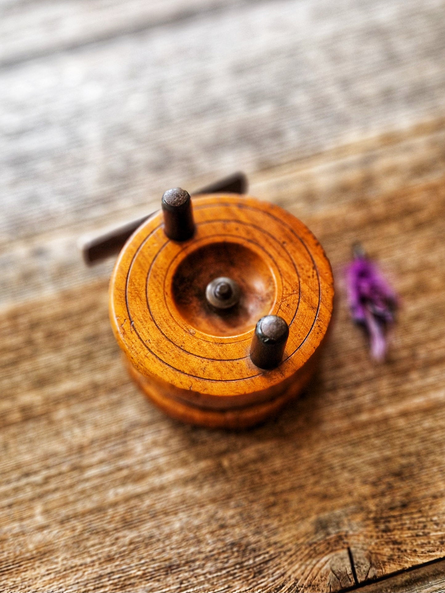 Handsome Milwards 2-1/2 inch Nottingham-Style Wood & Brass Fishing Reel