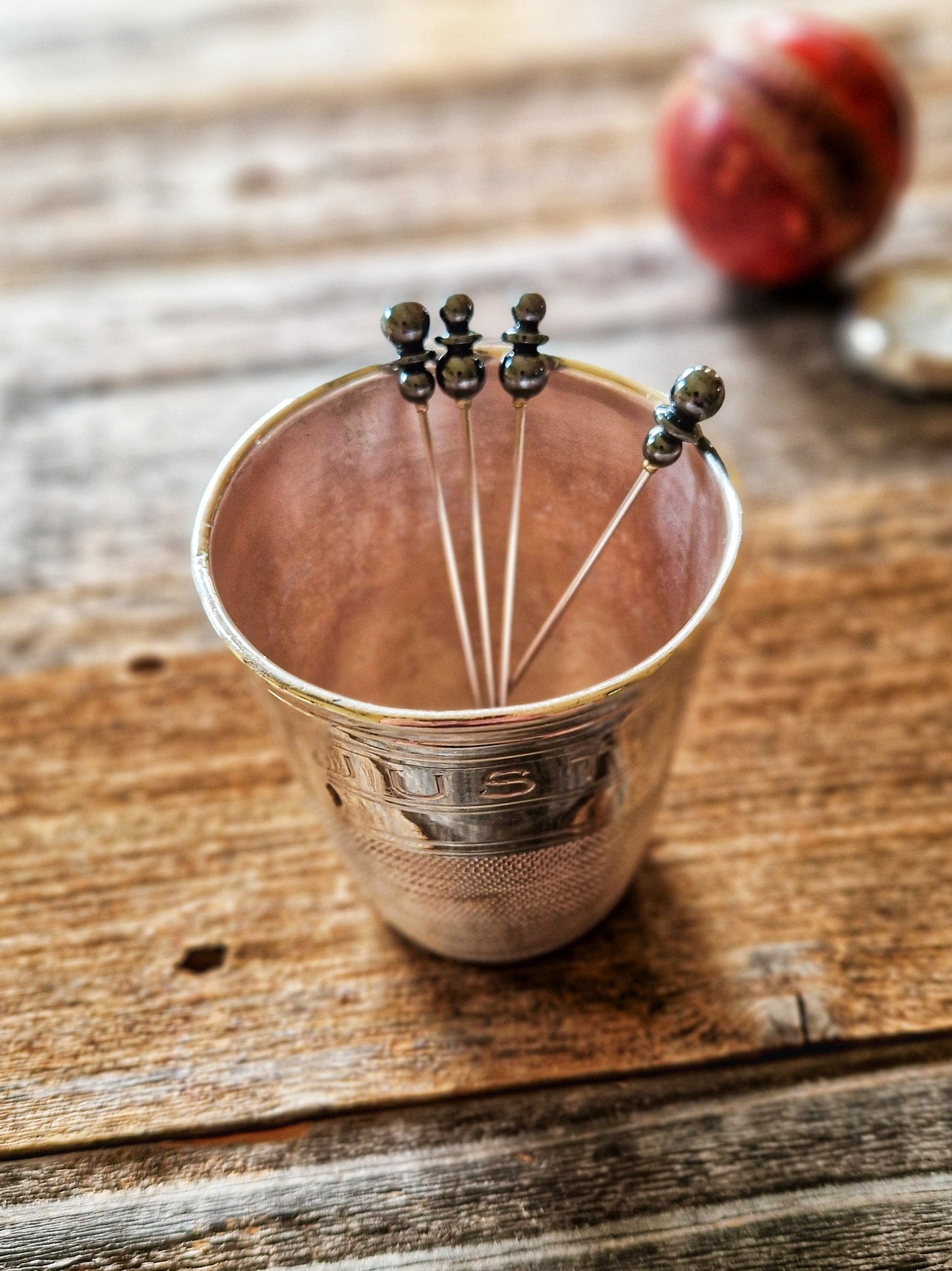 Extraordinary Victorian Novelty Thimble Cup by William Hutton & Sons | Antique Silver Plate Barware