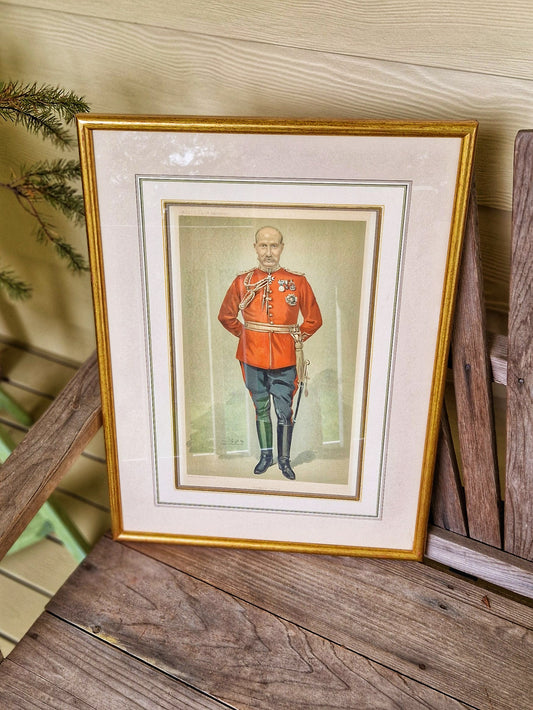 Authentic 1905 Framed Vanity Fair Spy Print – “The Master General” | Antique Color Lithograph