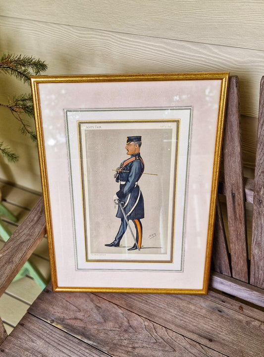 Authentic 1892 Framed Vanity Fair Spy Print – “Brown” | Antique Color Lithograph