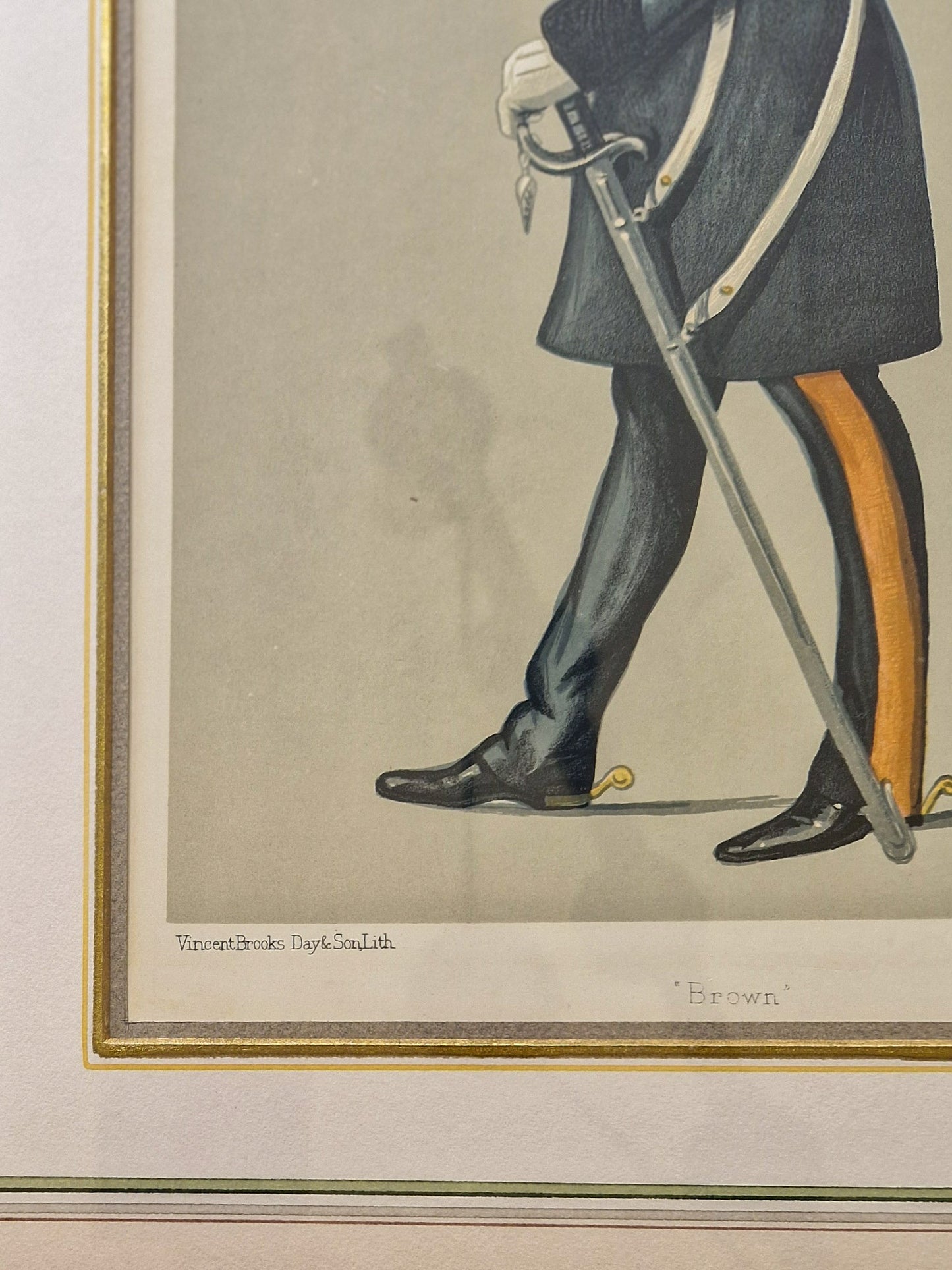 Authentic 1892 Framed Vanity Fair Spy Print – “Brown” | Antique Color Lithograph