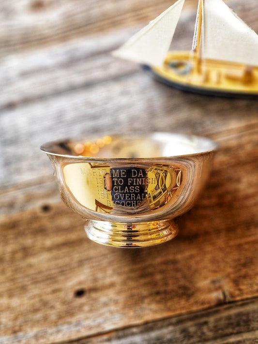 Heirloom 1970s Wallace 505 Silver Plate Sailing Trophy Bowl | Vintage Nautical Décor, Sailing Collectible