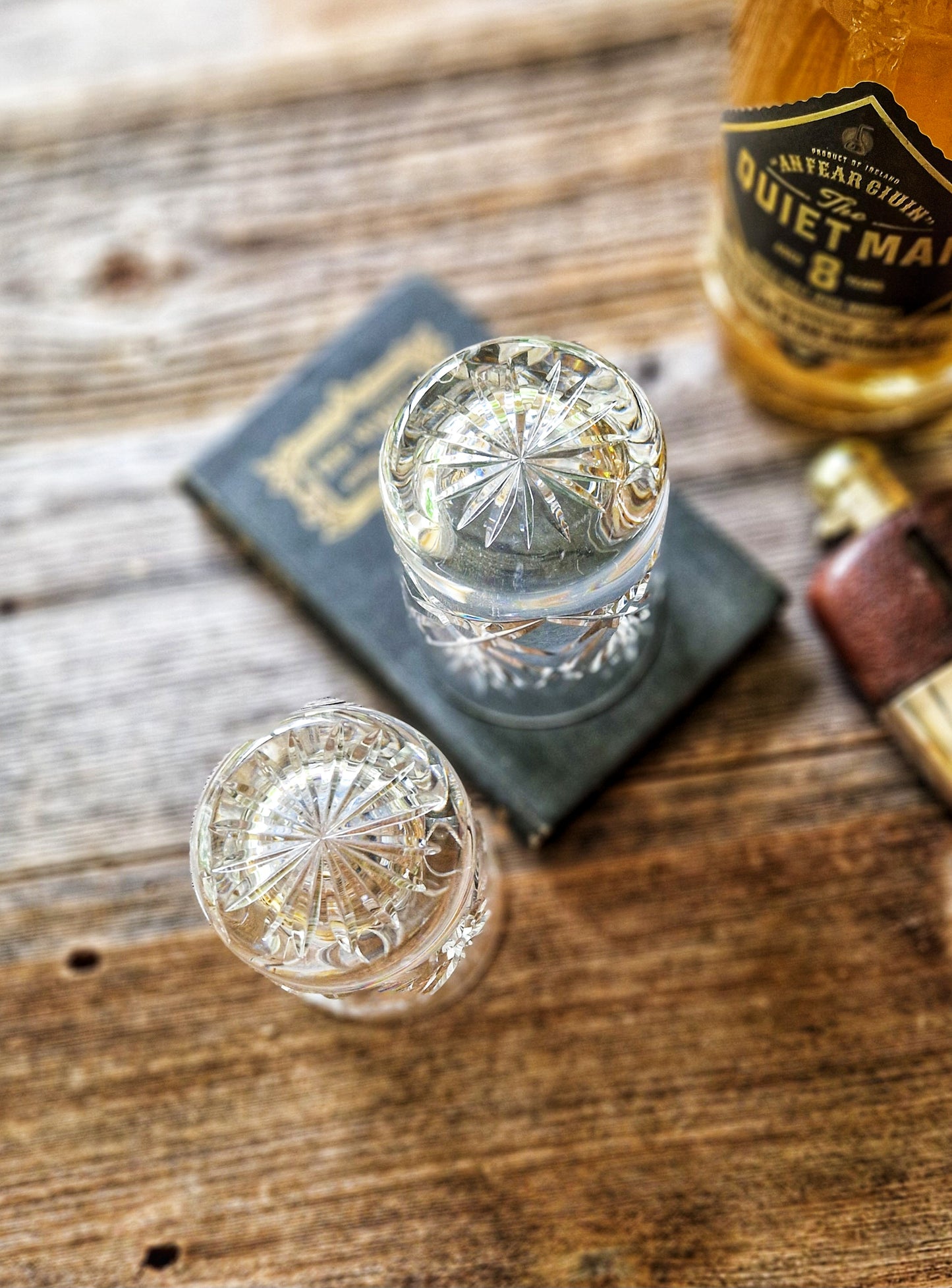 Stately Pair of Cavan Sheelin Irish Whiskey Tumblers | Hand-Cut Lead Crystal Glasses