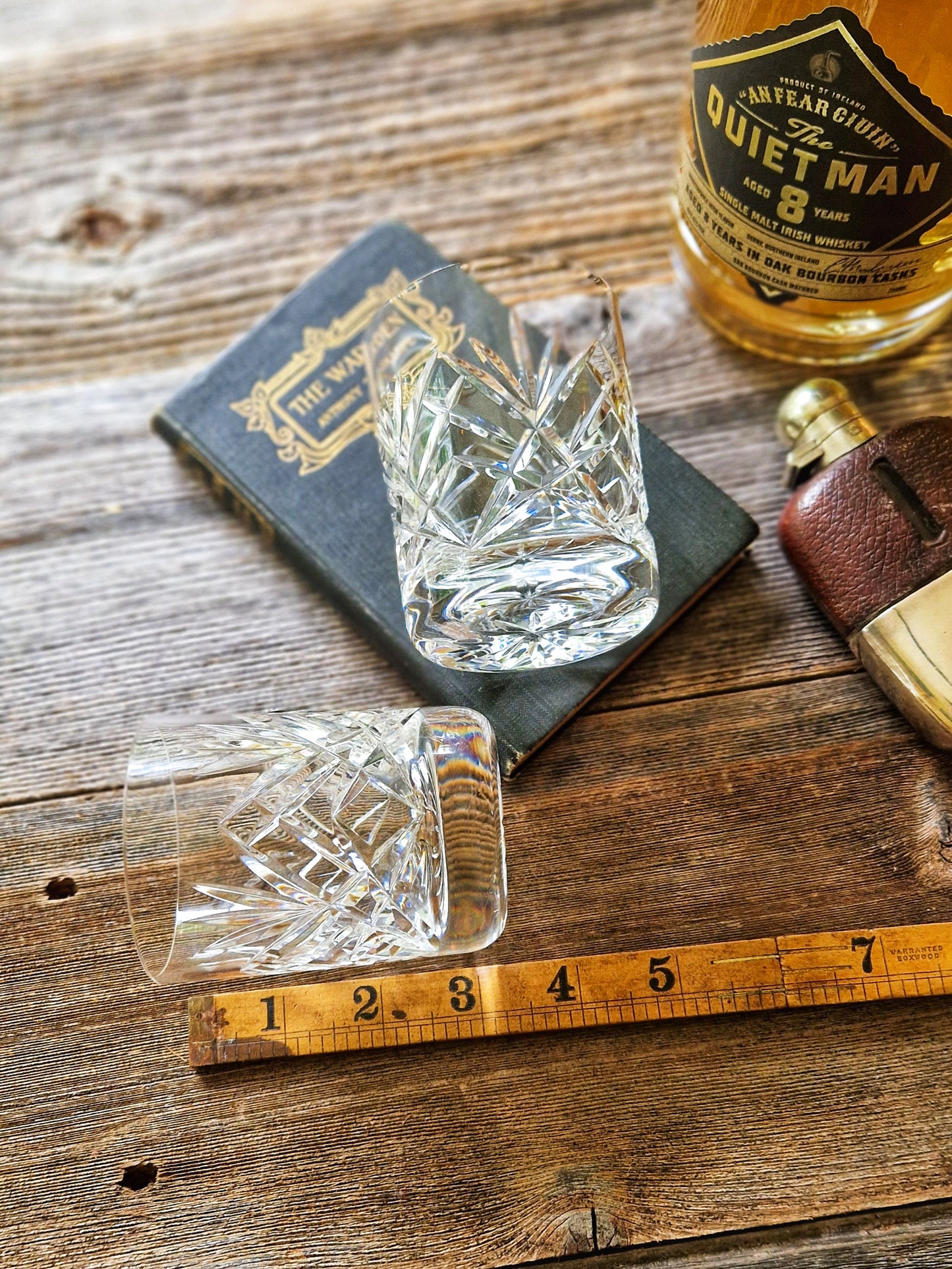 Stately Pair of Cavan Sheelin Irish Whiskey Tumblers | Hand-Cut Lead Crystal Glasses