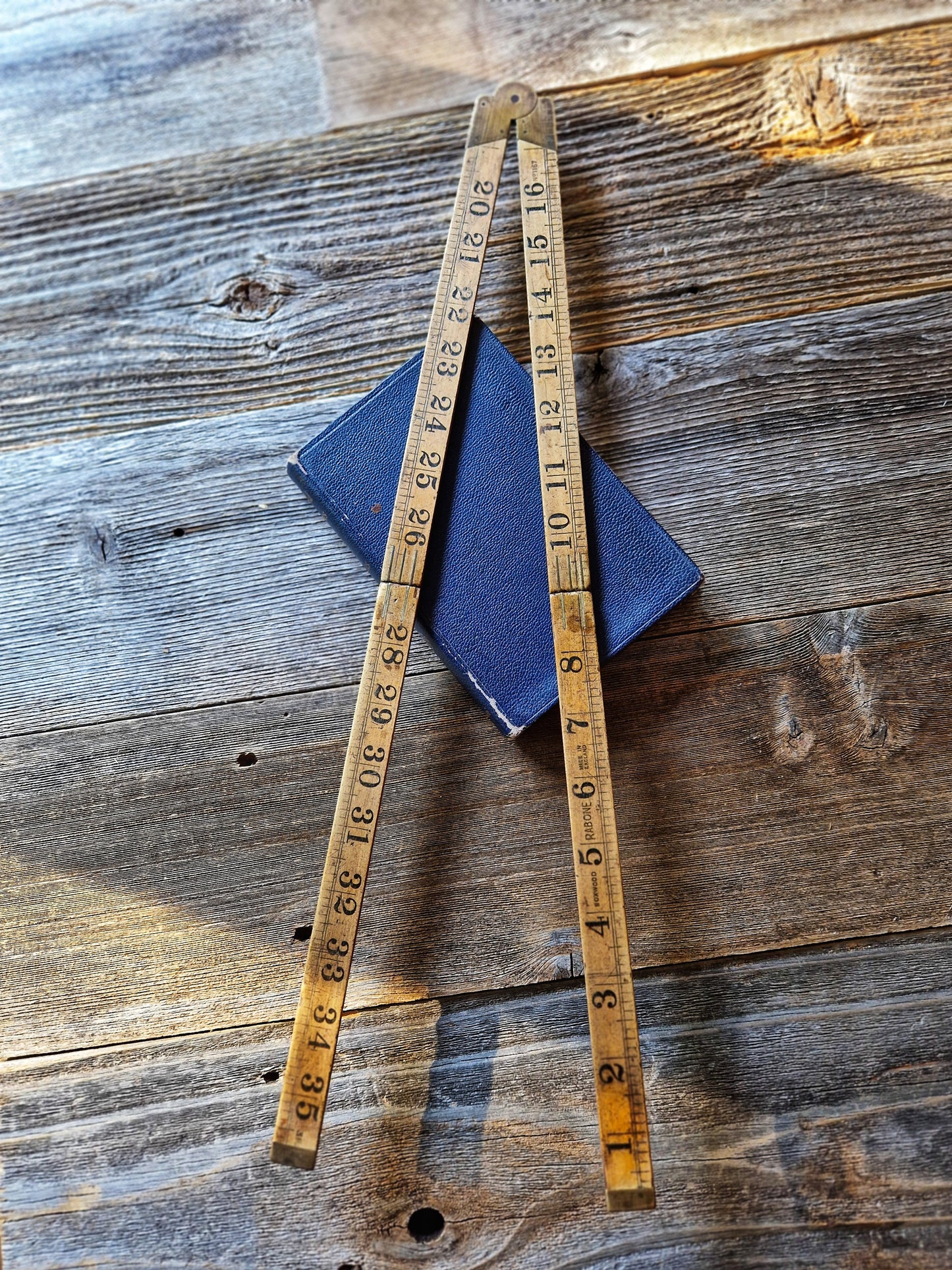 Classic Rabone boxwood folding ruler - No. 1167, 36-inch model with brass hinges | Vintage English measuring tool