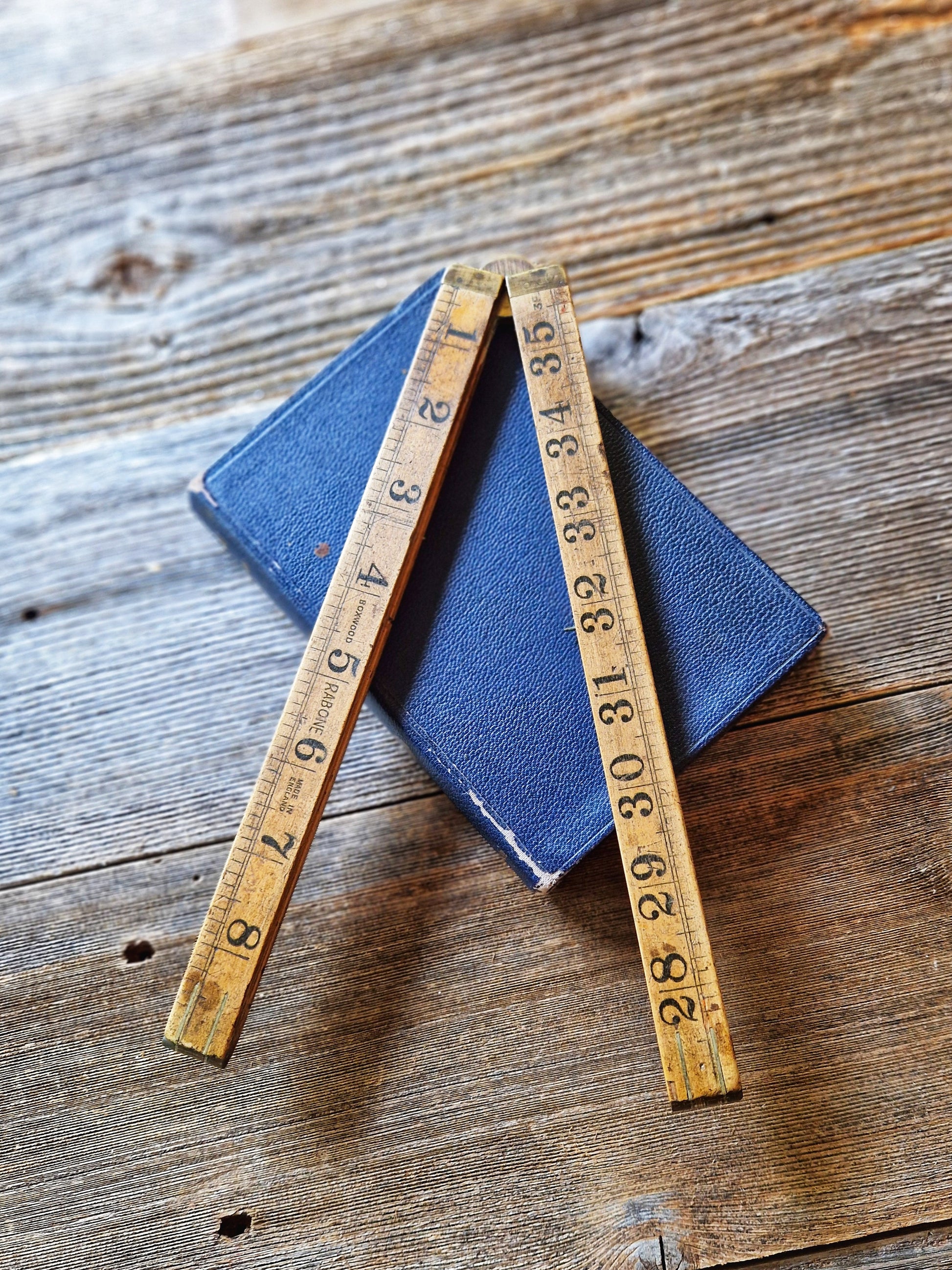 Classic Rabone boxwood folding ruler - No. 1167, 36-inch model with brass hinges | Vintage English measuring tool