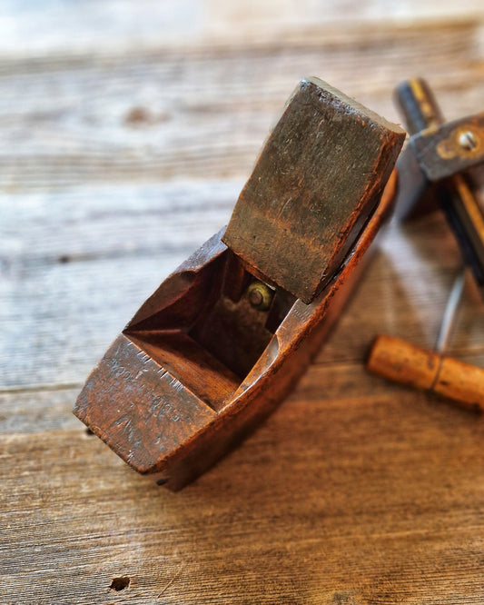 Distinguished 19th-Century English Coffin Plane with Brass Cross-Pin | Vintage Smoothing Tool
