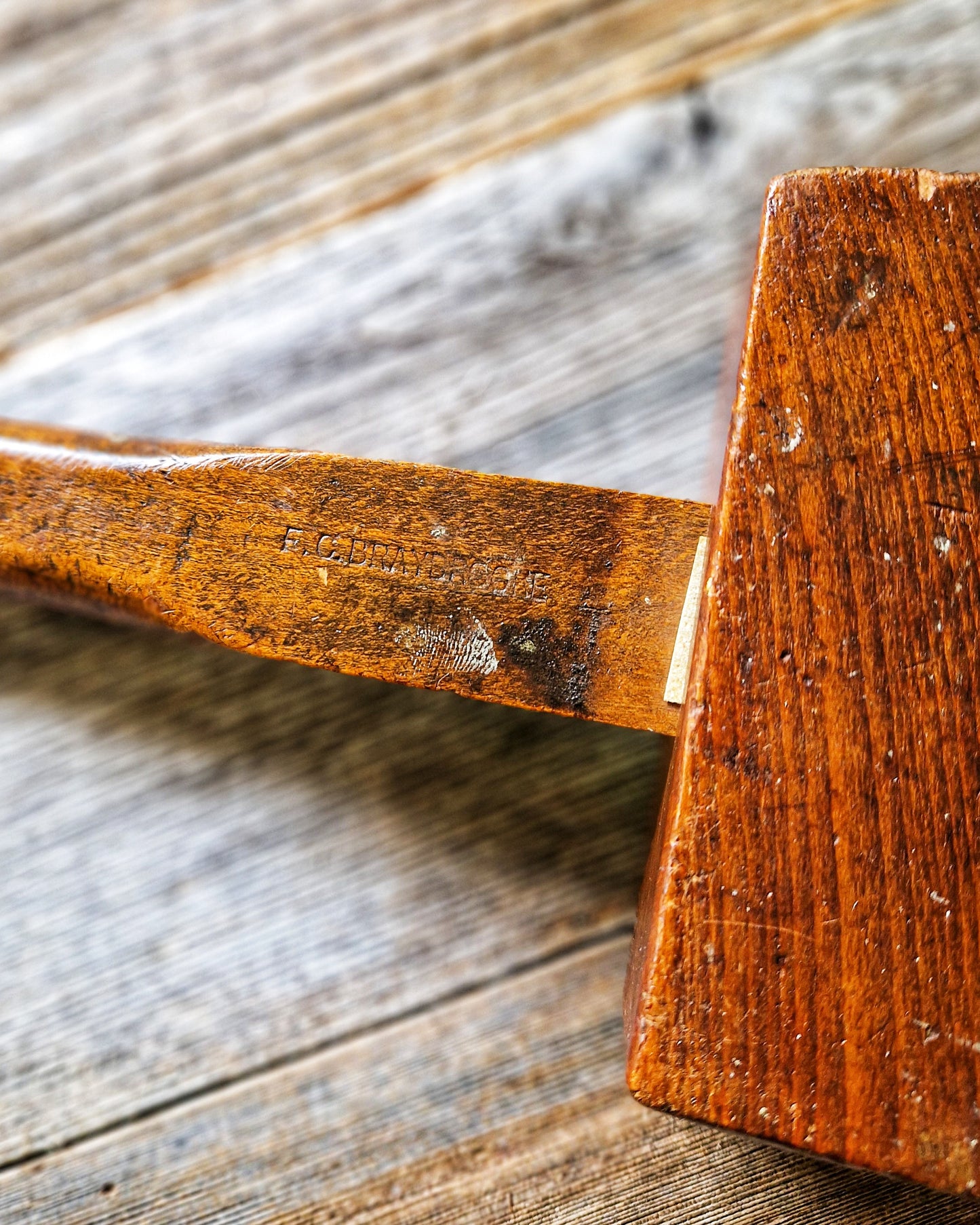 Antique English Joiner’s Mallet, Carpentry Tool | Rustic Workshop Decor