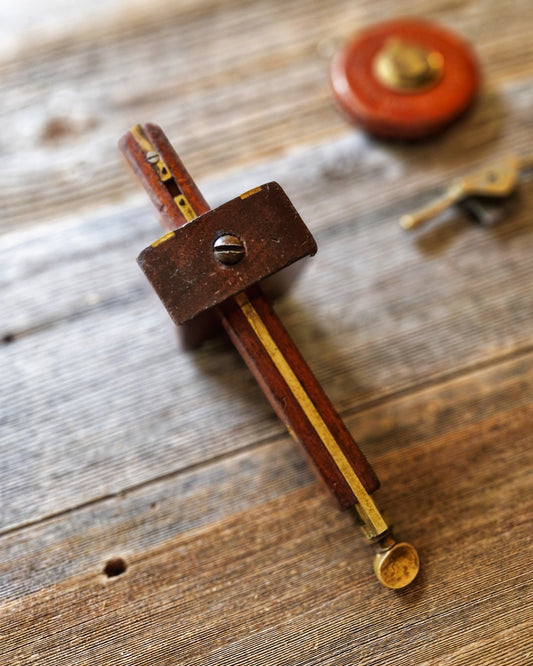Vintage Marples Rosewood & Brass Mortise Gauge | Early 1900s Woodworking Tool