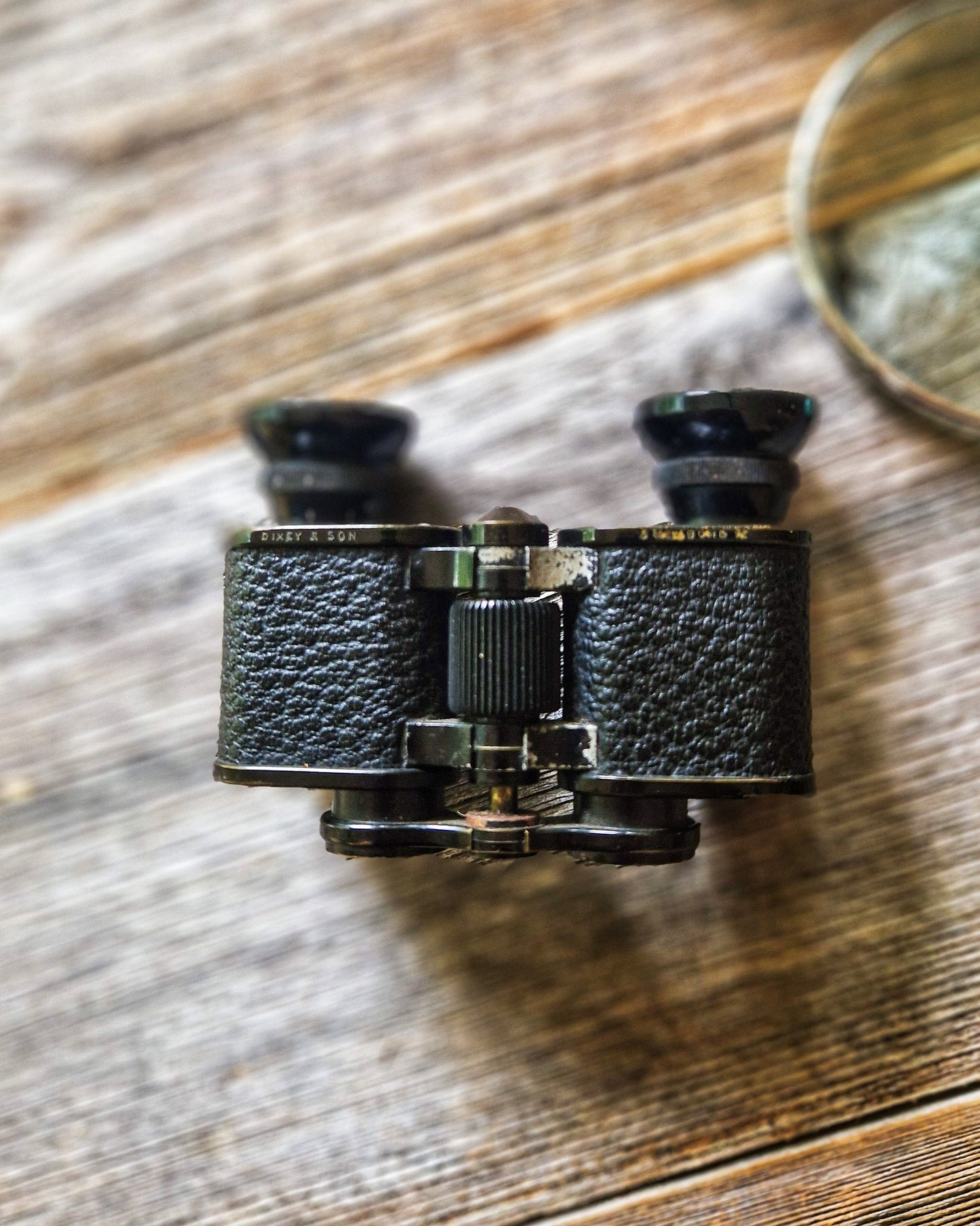 1920s Zeiss Jena Teleater 3x Binoculars in Monogrammed Leather Case by C.W. Dixey, London