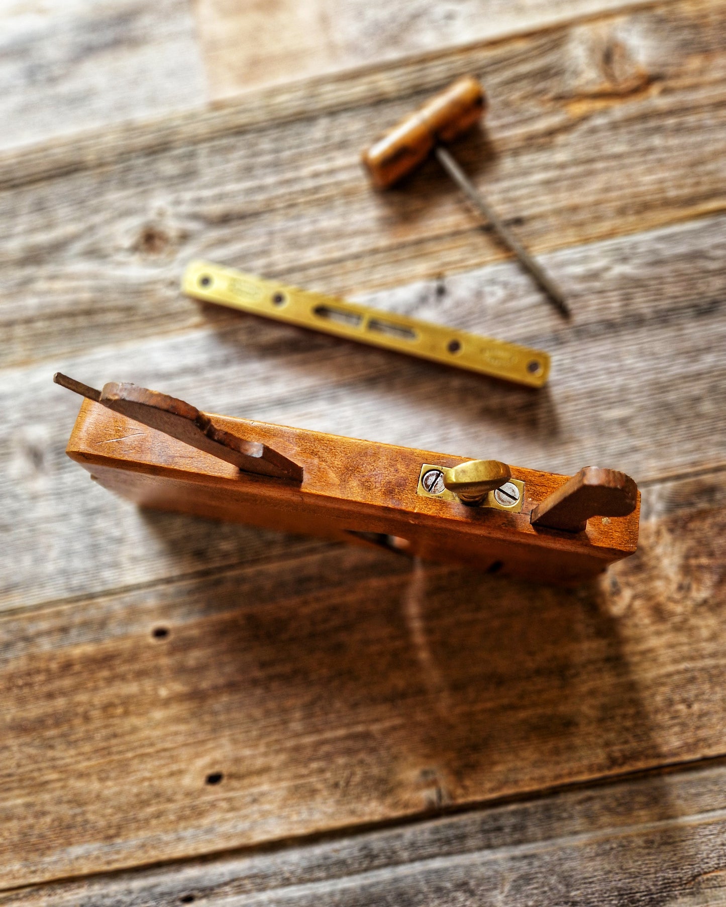 S. Wilson 1/2-Inch Filletster Plane c. 1900-1930 | Vintage English Joinery Tool in Beech & Brass
