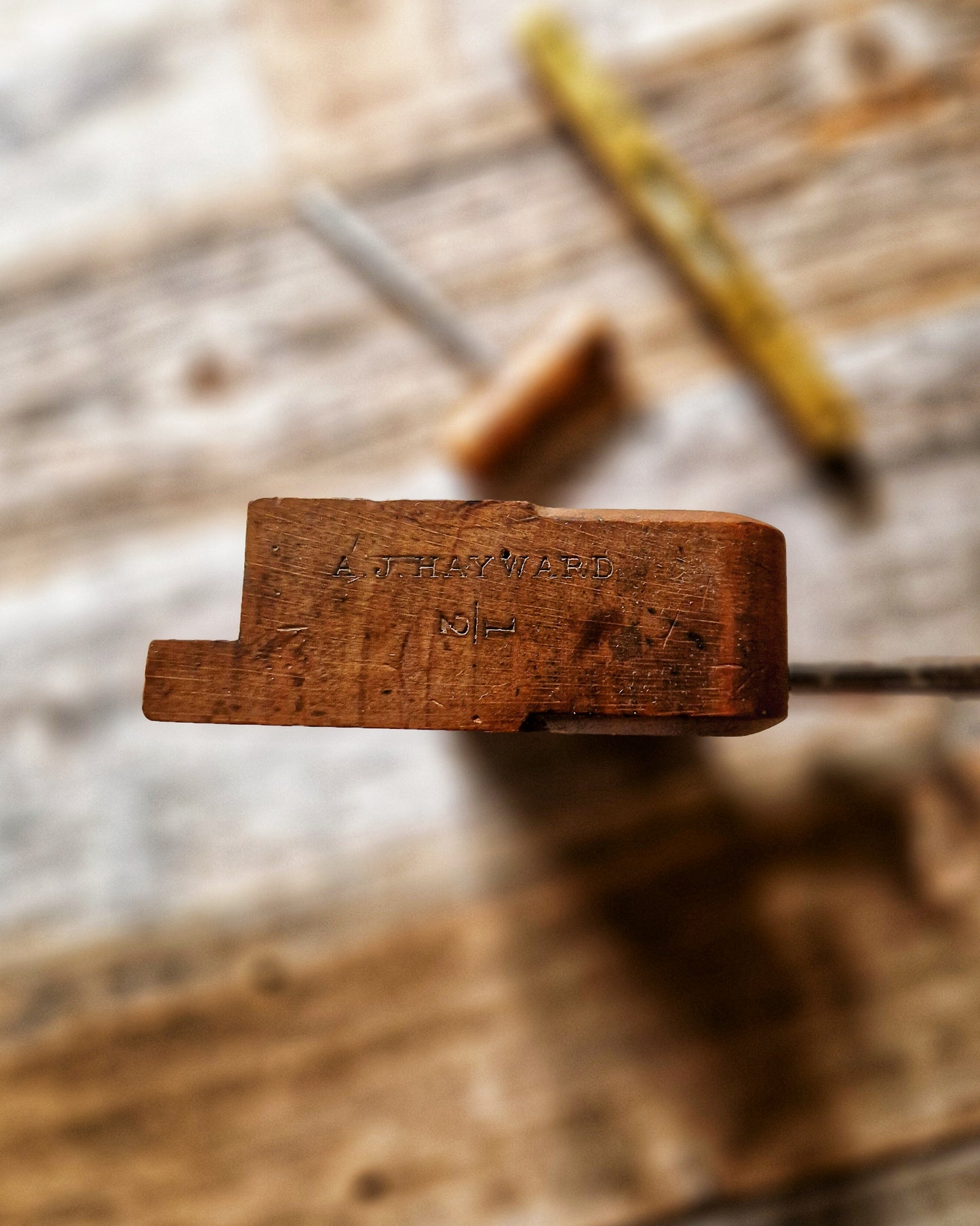 S. Wilson 1/2-Inch Filletster Plane c. 1900-1930 | Vintage English Joinery Tool in Beech & Brass