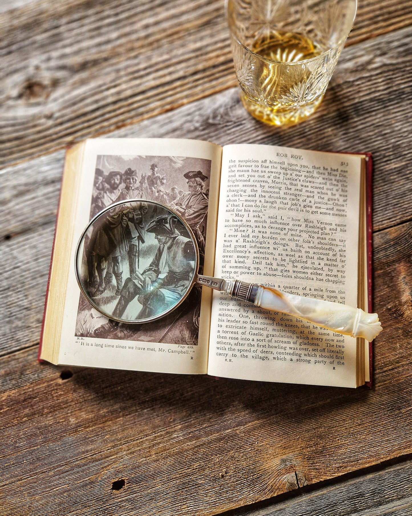 1930s Collins Pocket Edition of Rob Roy by Sir Walter Scott | Red Cloth with Gilt Spine, Illustrated by T. H. Robinson