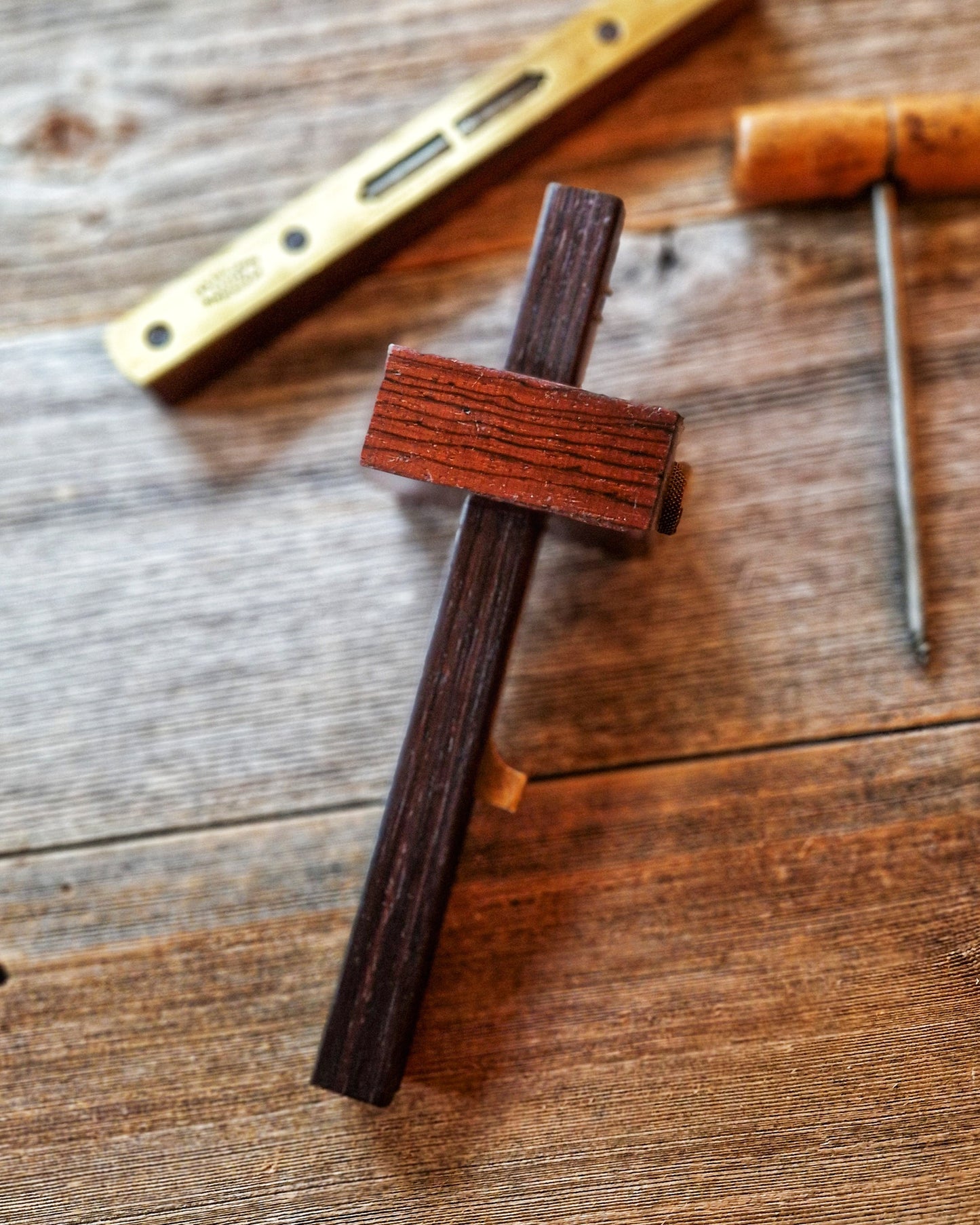EMIR Mortise Gauge in Beech & Brass | Vintage 1950s–70s English Woodworking Tool