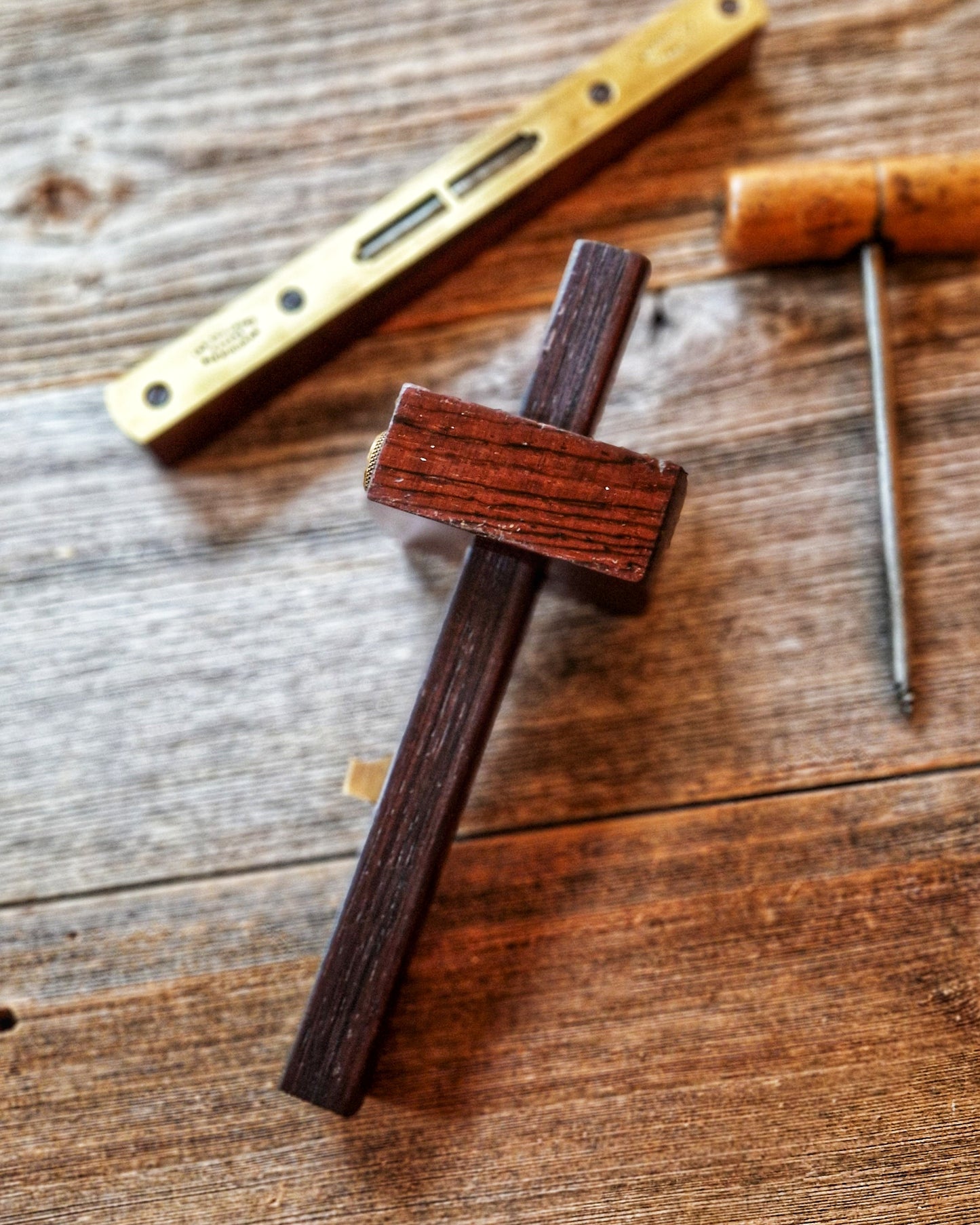 EMIR Mortise Gauge in Beech & Brass | Vintage 1950s–70s English Woodworking Tool