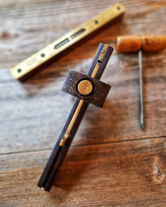 EMIR Mortise Gauge in Beech & Brass | Vintage 1950s–70s English Woodworking Tool
