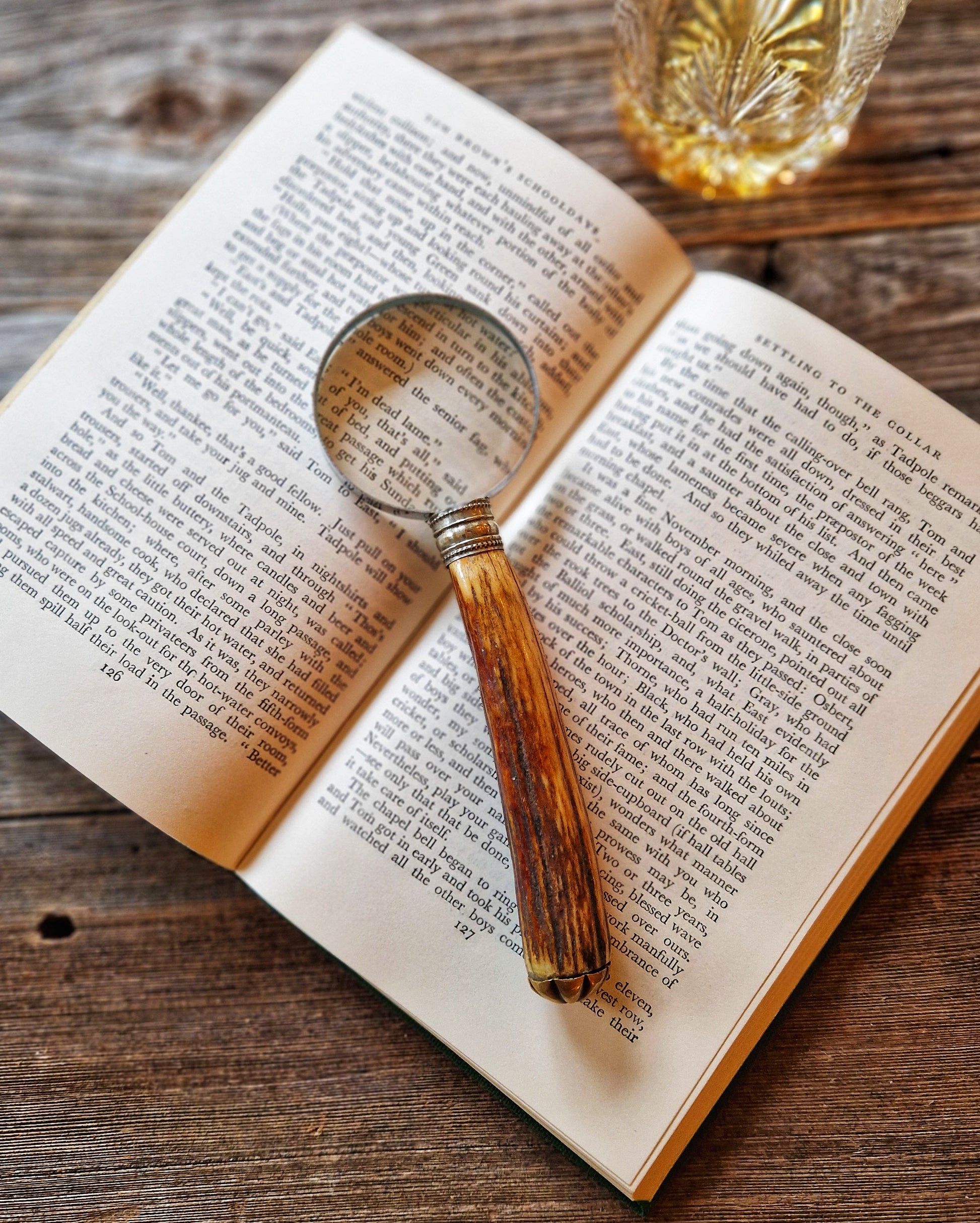 Horn-Handled Magnifying Glass | Vintage English Desk Magnifier with 2-inch Lens