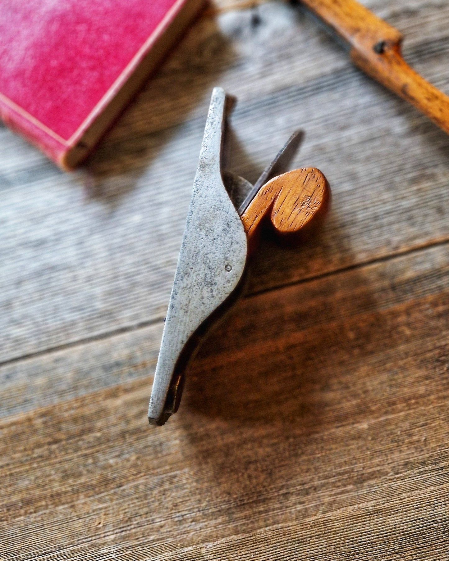 English Stanley No. 102 Block Plane | Vintage Mid-Century Tool with Wooden Bun-Wedge