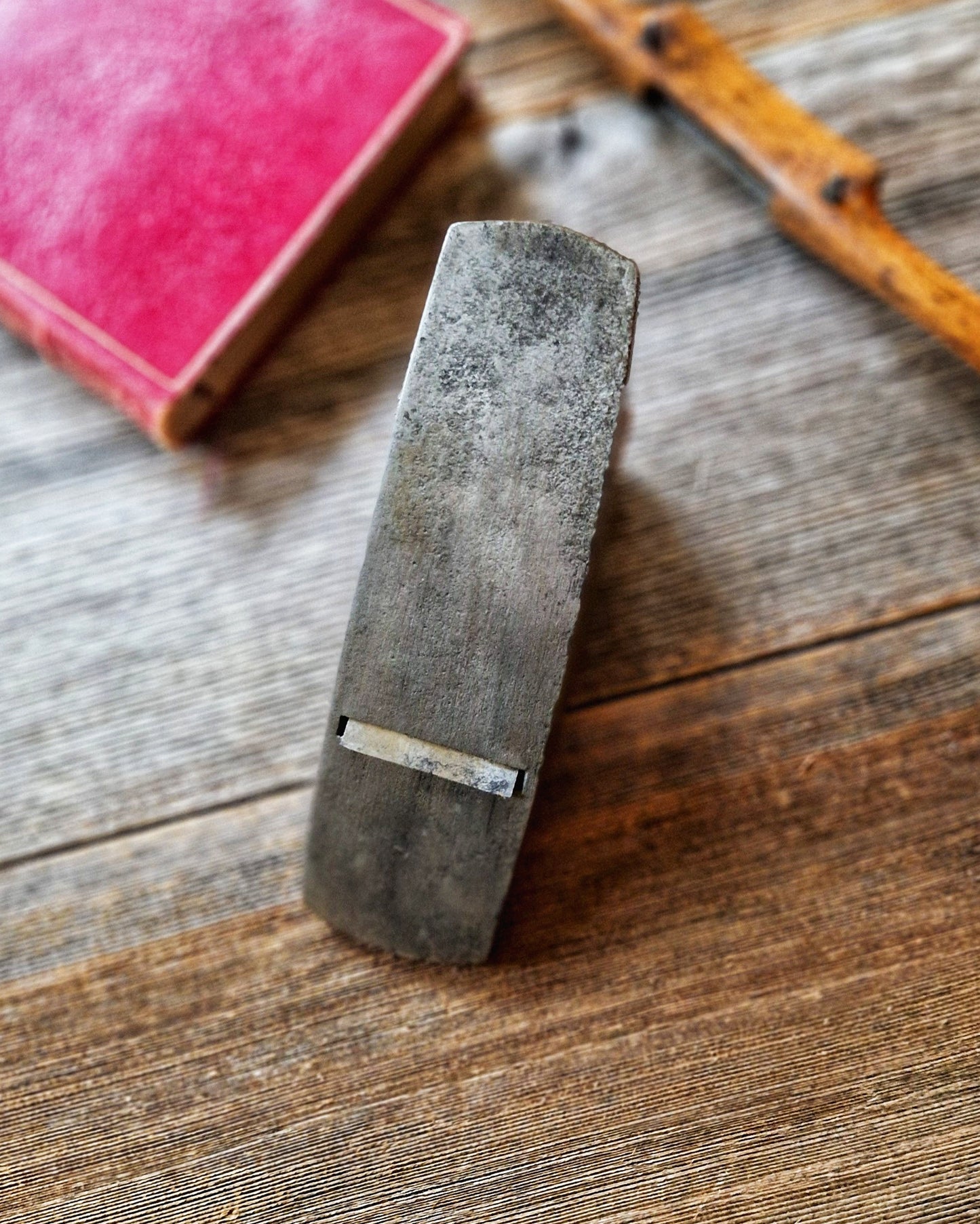 English Stanley No. 102 Block Plane | Vintage Mid-Century Tool with Wooden Bun-Wedge