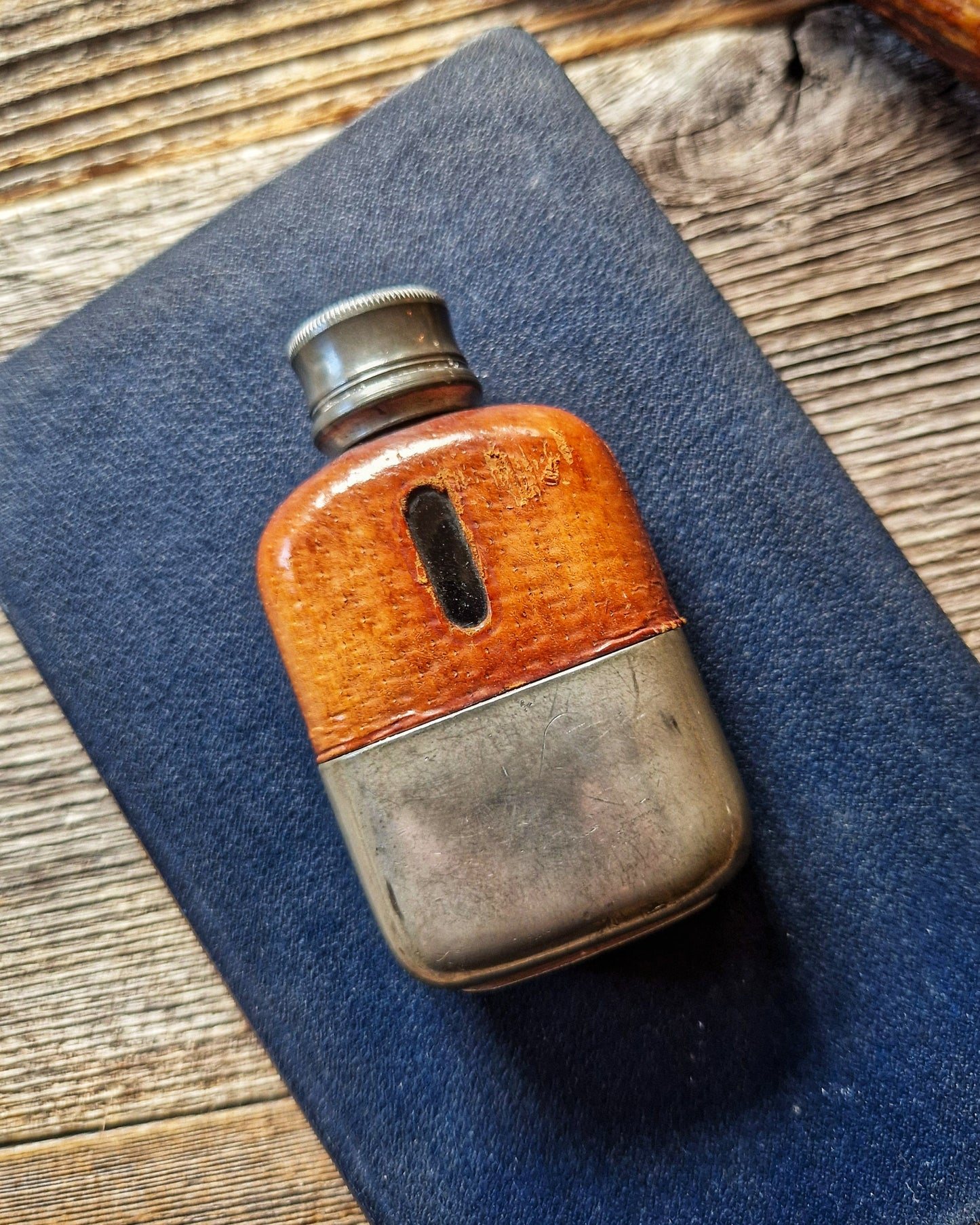 James Dixon 1-Ounce Leather Hip Flask | 3-Inch Pocket Flask from Early 1900s, Model 504A