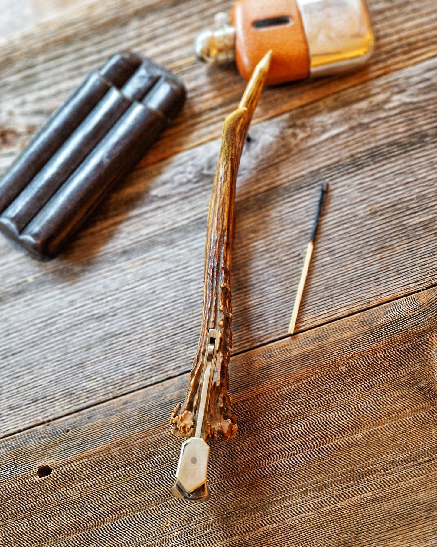 German Stag Antler Cigar Cutter c. 1920-1939 by Pfeilring | Solingen Pre-WWII Tobacciana