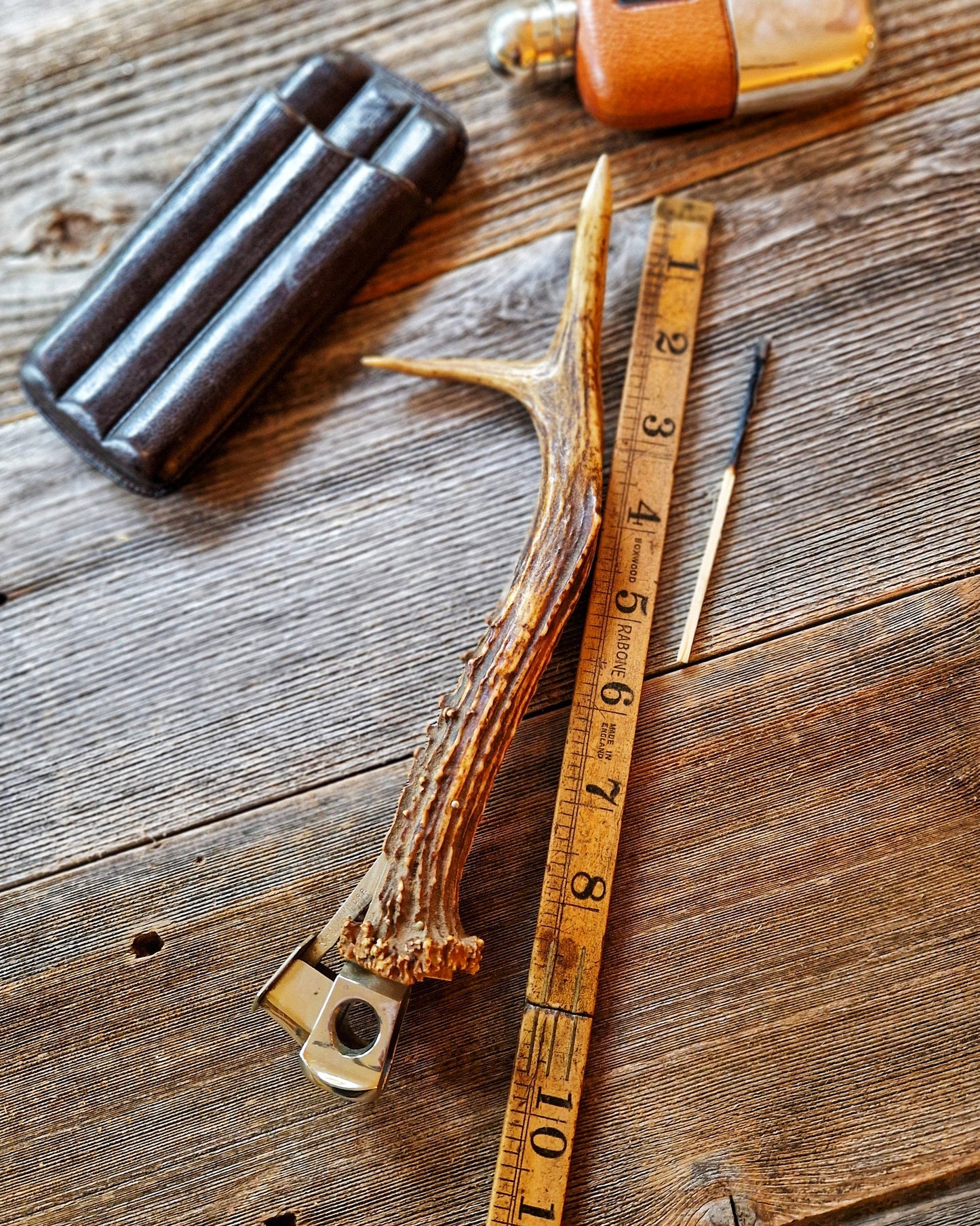 German Stag Antler Cigar Cutter c. 1920-1939 by Pfeilring | Solingen Pre-WWII Tobacciana