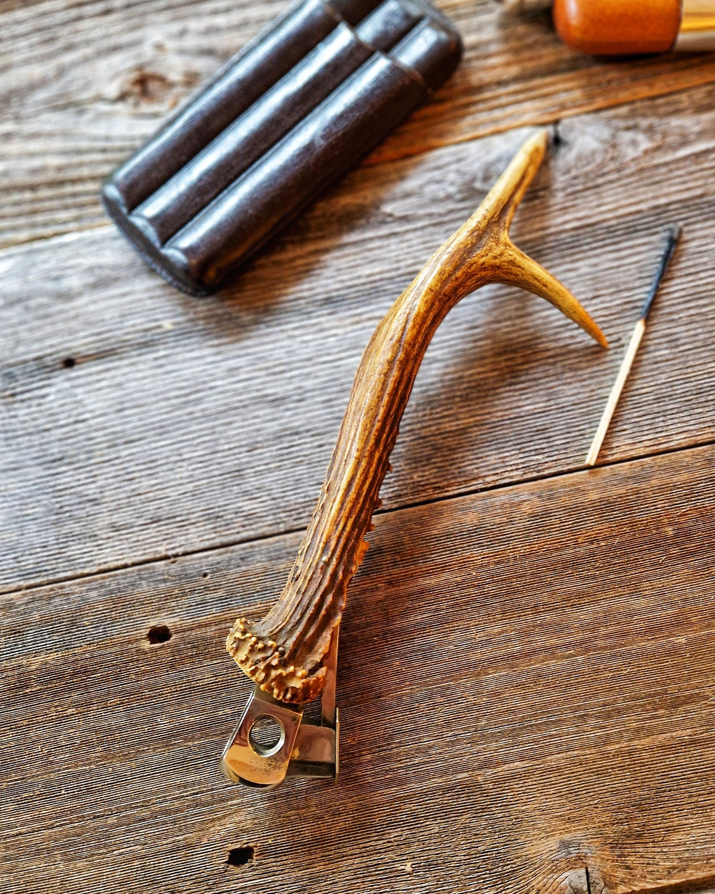 German Stag Antler Cigar Cutter c. 1920-1939 by Pfeilring | Solingen Pre-WWII Tobacciana