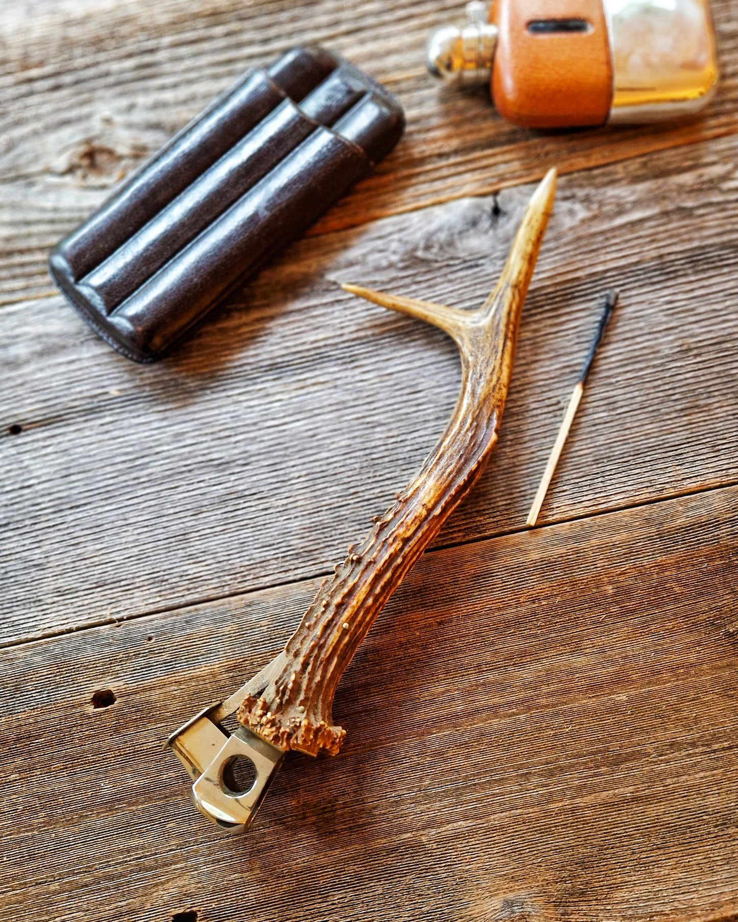 German Stag Antler Cigar Cutter c. 1920-1939 by Pfeilring | Solingen Pre-WWII Tobacciana 